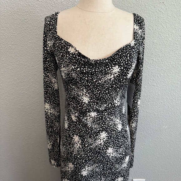 Nordstrom Lush Midi Dress Size Small NWT Black & White - Picture 2 of 6